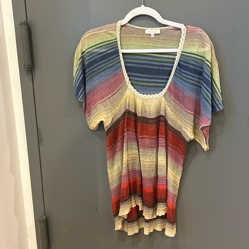 Rainbow sheer blouse